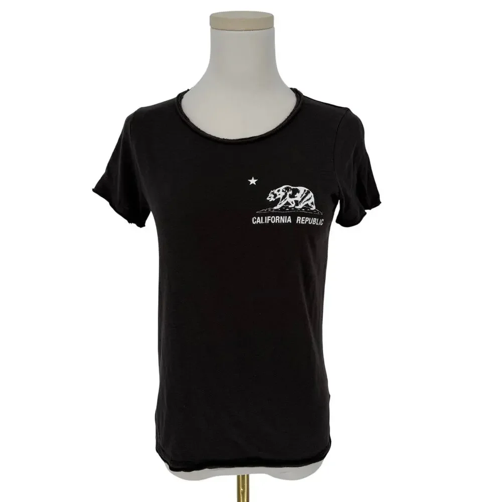 California Republic Graphic T-Shirt Women's XS Dark Grey Charcoal Casual - Picture 2 of 7